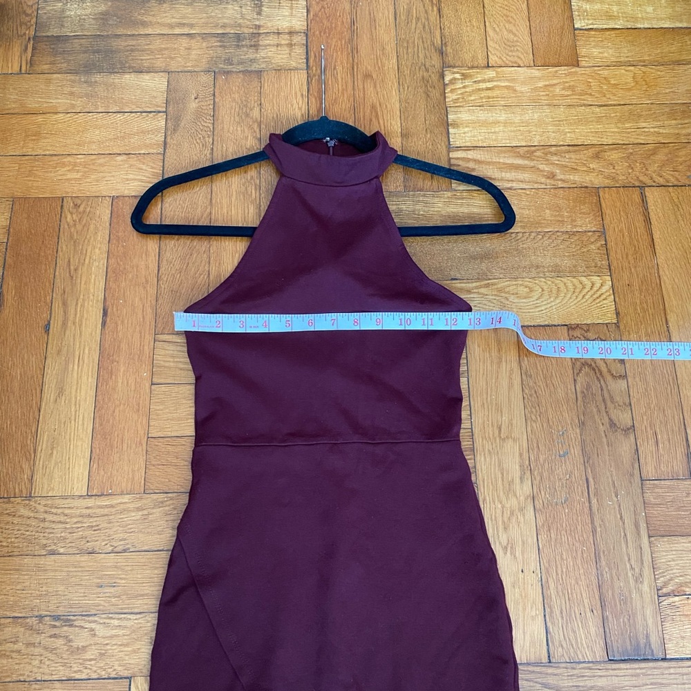 Forever 21 Elegant Burgundy Halter Dress - Size Medium - Picture 7 of 11